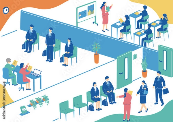 Obraz 就活生の面接と会社説明会