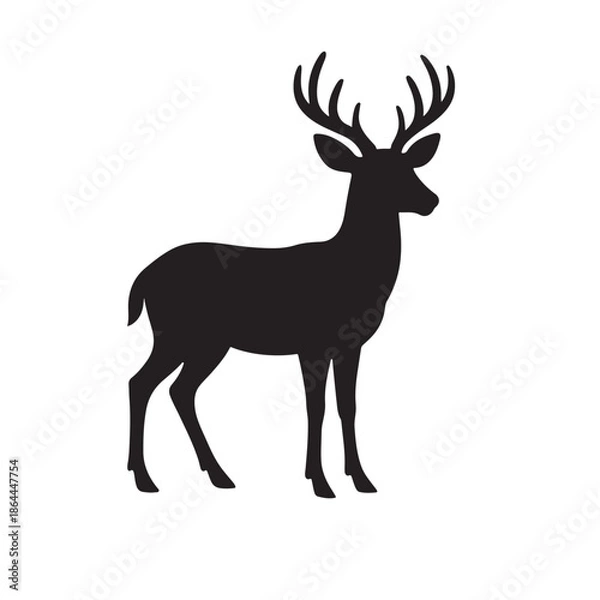 Obraz Deer Silhouette – Vector, Wildlife, and Nature Design