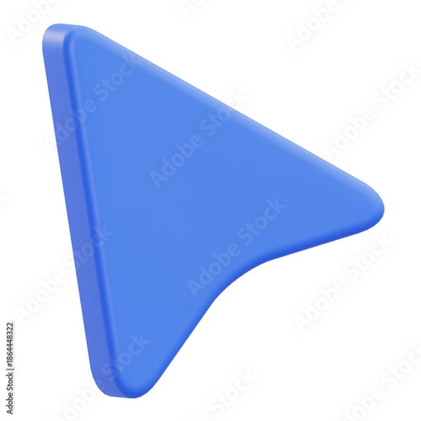 Obraz Blue Mouse Cursor Arrow Icon for Web Navigation 3D Illustration