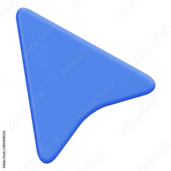 Obraz Blue Mouse Cursor Arrow Icon for Web Navigation 3D Illustration