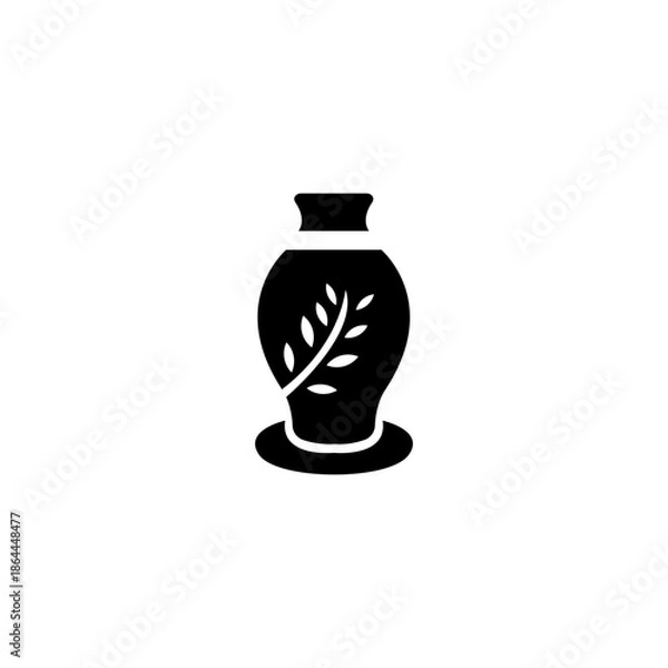 Obraz pottery vase logo with flat design vector template