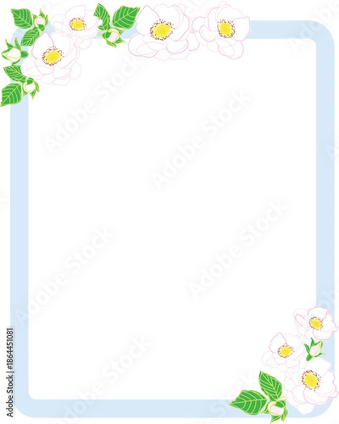 Obraz Light Blue Floral Rectangle Frame