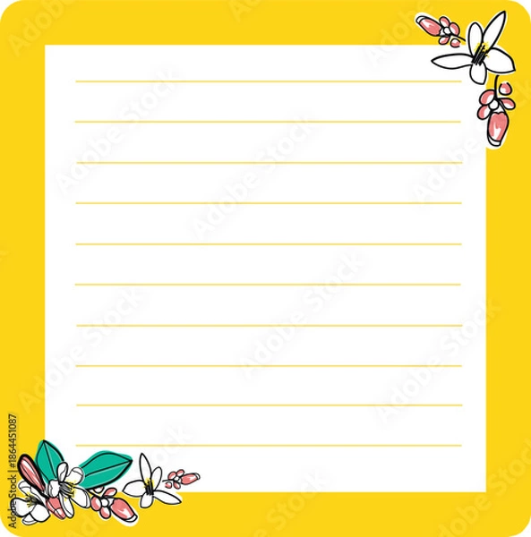 Obraz Yellow Floral Note Frame