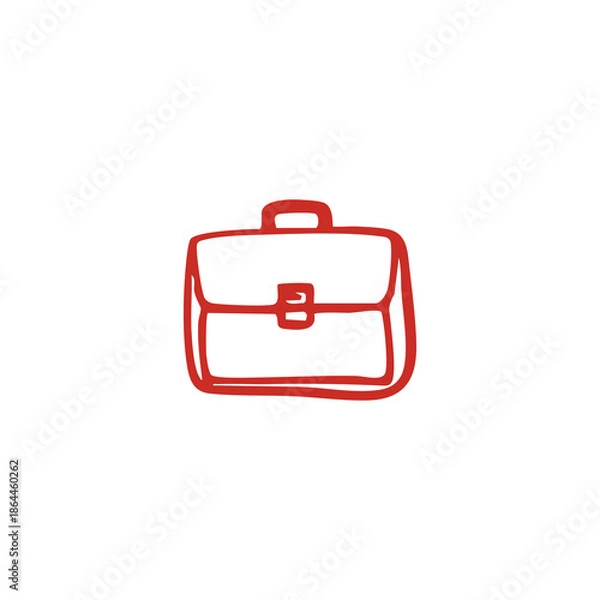 Obraz Red Briefcase Icon Illustration