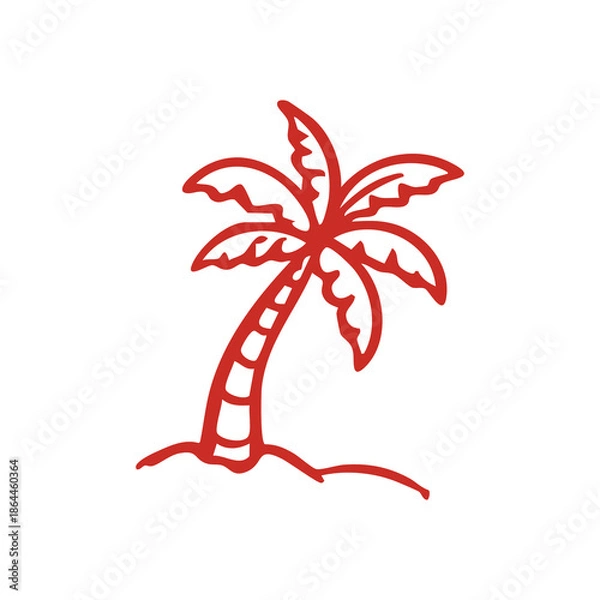 Obraz Red Palm Tree Vector Illustration
