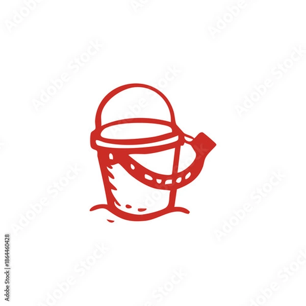 Obraz Red Watering Can Illustration