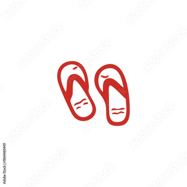 Obraz Red Flip Flops Illustration