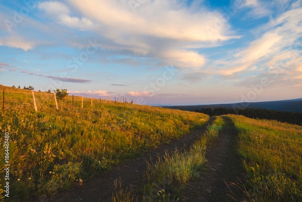 Obraz Evening Sky Over A Two Track