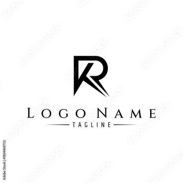 Obraz KR initial letter monogram business logo design template