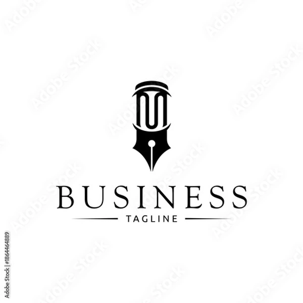 Obraz Pen and pillar creative logo concept