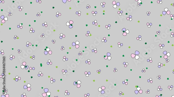 Obraz Abstract hand drawn flower on gray background.