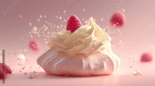 Obraz cream and one raspberry