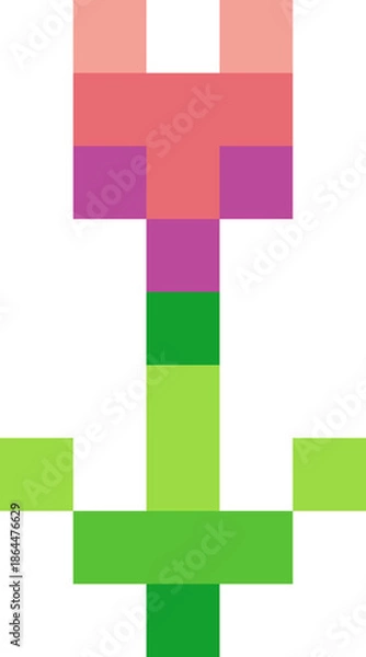 Obraz SImple Pixelated Flower Illustration