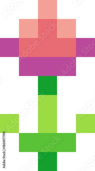 Obraz SImple Pixelated Flower Illustration