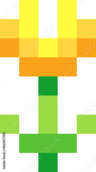 Obraz SImple Pixelated Flower Illustration