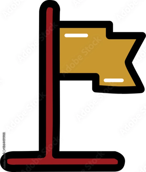 Obraz Flag with outline illustration