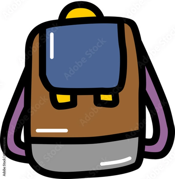 Obraz Adventure backpack with outline illustration