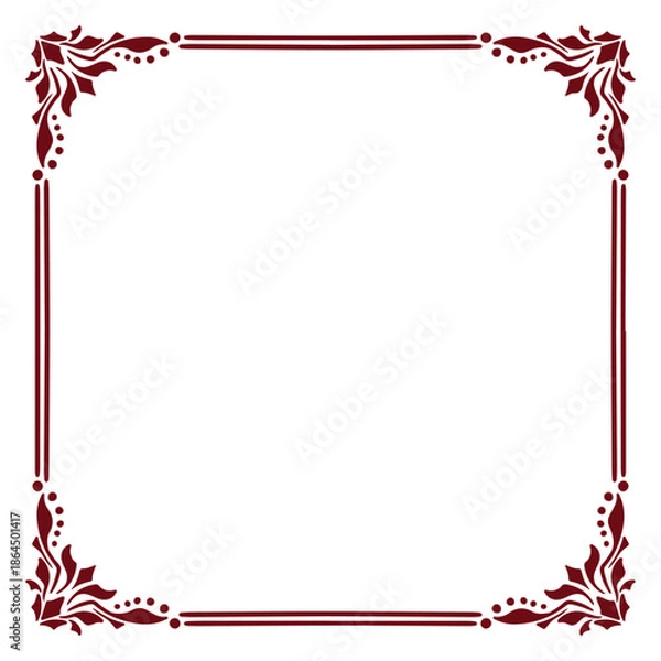 Obraz illustration art hand drawn rectangle frame red design