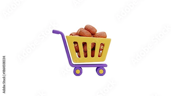 Obraz Shopping cart filled with dates
