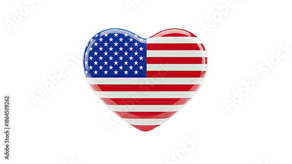 Obraz American Flag Heart
