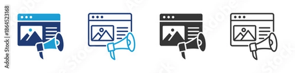 Obraz Advertising icon set collection multi-style.