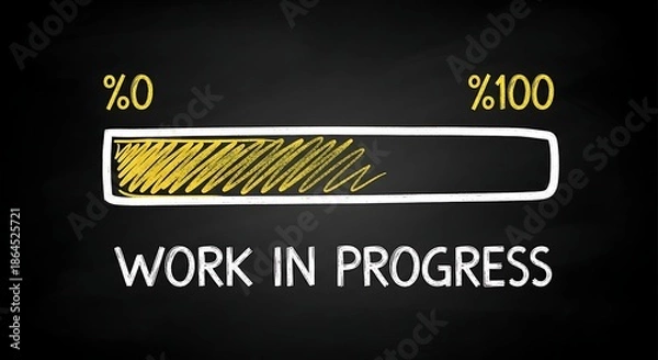 Fototapeta Work in progress concept typography with loading bar for process development design
