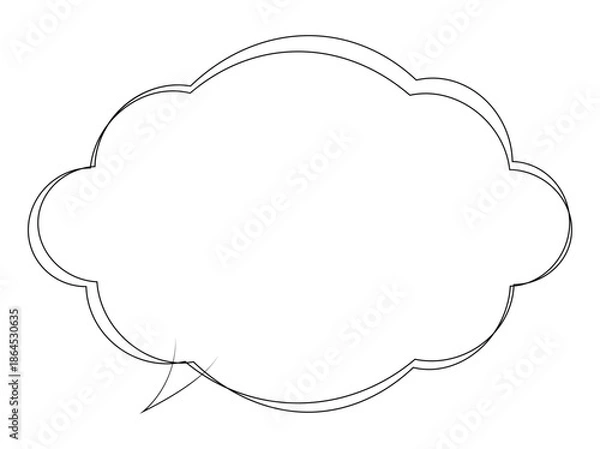 Fototapeta 吹き出しのイラスト23【手書き落書き風の二重線】