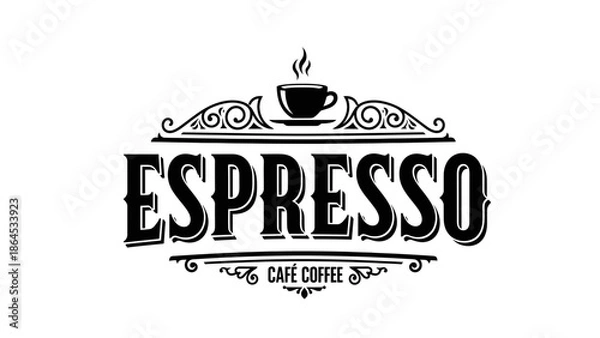 Obraz Vintage Espresso Café Typography Logo