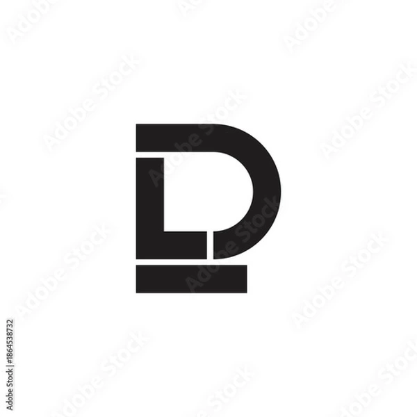 Fototapeta letter dlt simple geometric linear logo vector