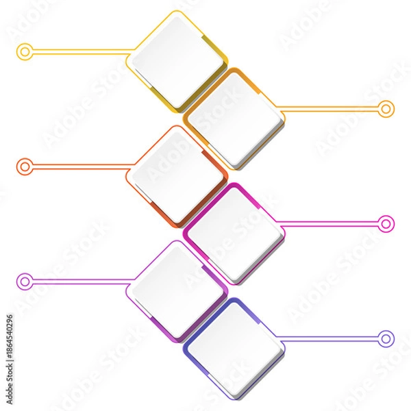 Obraz Infographic 6 successive steps, elements and space for data.