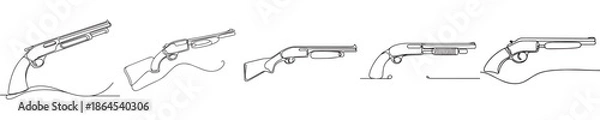 Fototapeta vector shotgun style continuous line