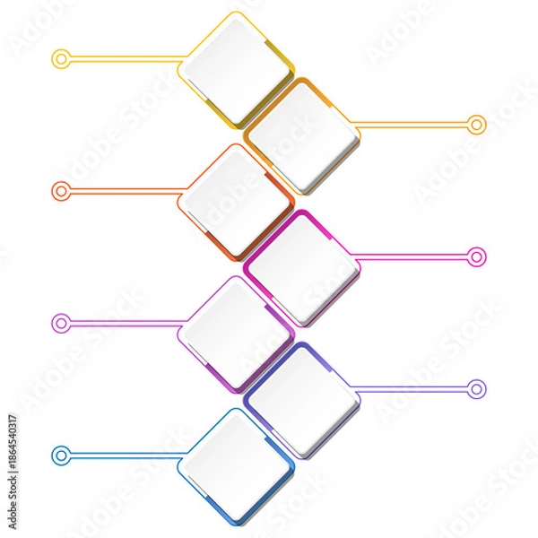 Obraz Infographic 7 successive steps, elements and space for data.