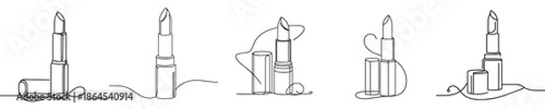 Fototapeta vector lipstick style continuous line