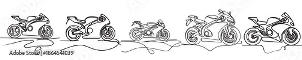 Fototapeta motorcycle vector style continuous line