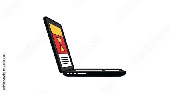 Fototapeta Laptop displaying warning notification on screen