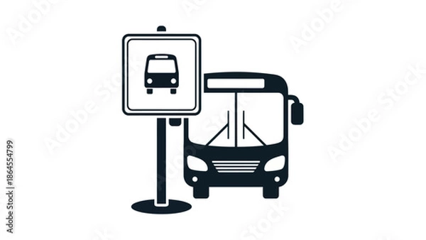 Obraz bus stop sign isolated