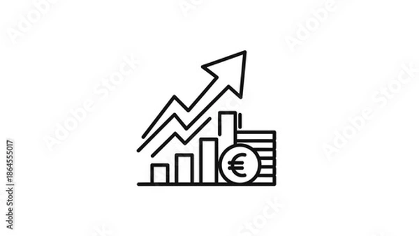 Obraz business graph with arrow