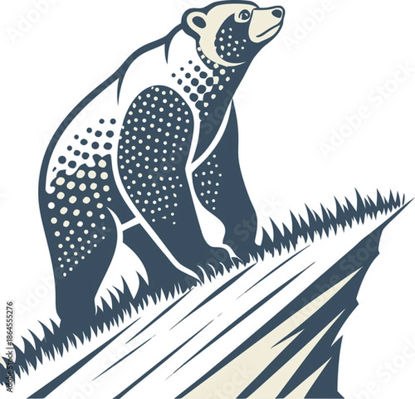 Obraz halftone-texture silhouette vector design