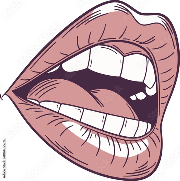 Obraz mouth silhouette vector design