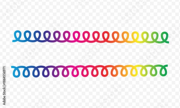 Obraz Rainbow color spring coil border line decoration element