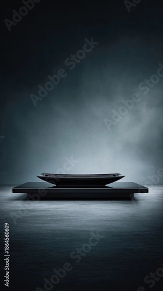 Obraz Dark Empty Display Platform With Lighting