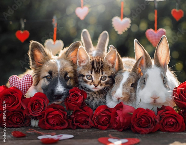 Fototapeta easter bunny with eggs