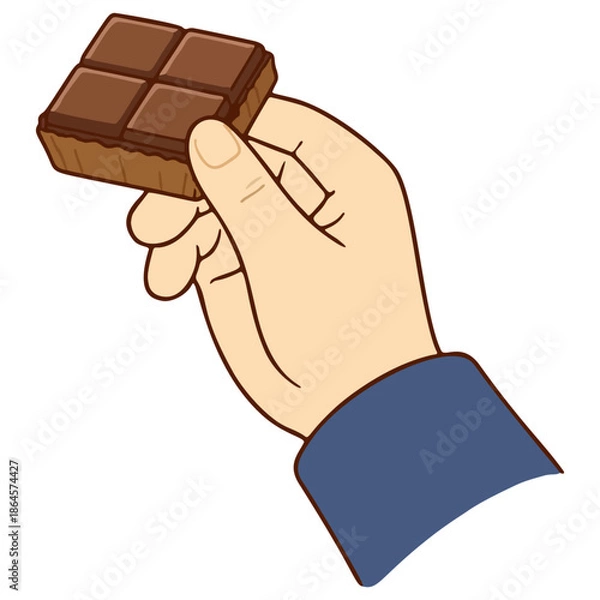Obraz Hand Holding Chocolate Bar