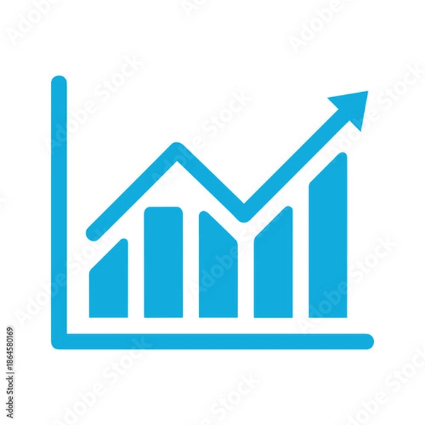 Fototapeta Bar Graph with Rising Trend Vector