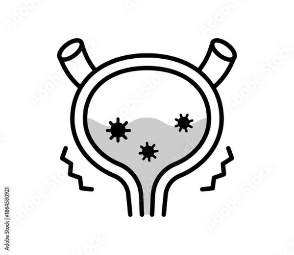 Obraz 膀胱炎のアイコンイラスト　ベクター