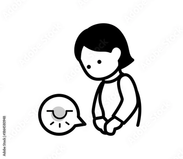 Obraz 骨盤臓器脱で違和感を感じる女性のイラスト　ベクター