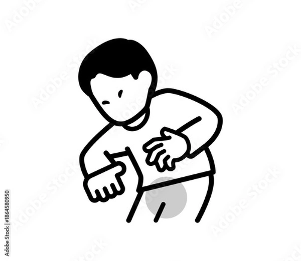 Obraz かゆみを我慢する男性のイラスト　ベクター