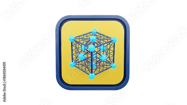 Fototapeta Abstract Cubic Molecular Structure Icon