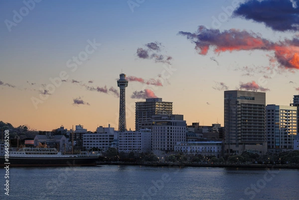 Obraz 大さん橋から見た横浜港水辺の風景