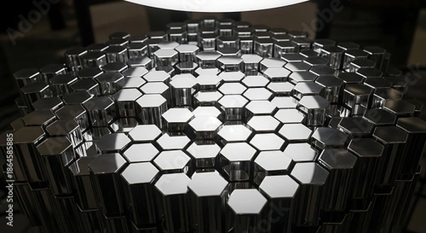 Obraz Abstract hexagonal pattern in metal geometric structure and design